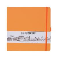 Блокнот для зарисовок SKETCHMARKER 140 г/м2 20 x 20 см 80 л, твердая обложка, Неоновый апельсин MP23148045SM