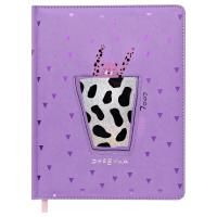 Дневник 1-11 кл. 48л. MESHU "Cool milk" (твердый) иск. кожа, УФ-печать, тиснение фольгой, аппликация, тон. блок, ляссе RE-MS_49364