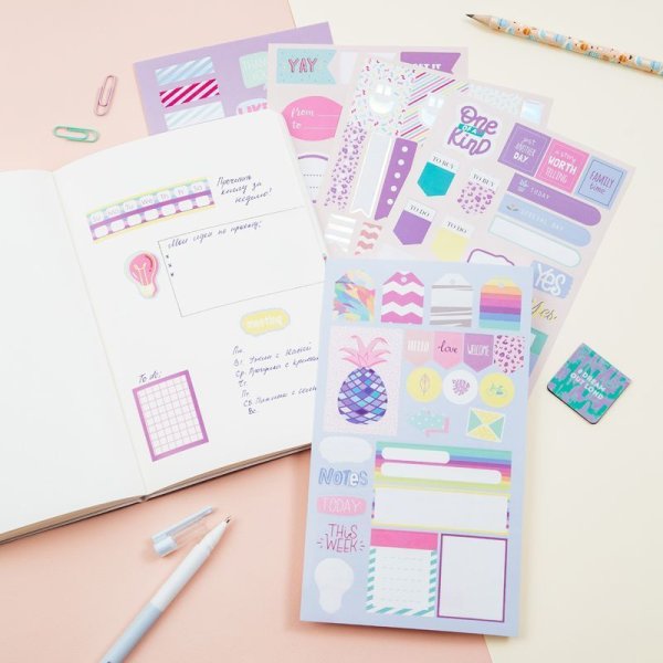 Набор бумажных наклеек MESHU "Bright moment" 5 шт RE-MS_43770