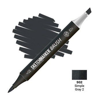 Маркер SKETCHMARKER Brush двухсторонний на спирт.основе SG2 Простой серый 2 MPSMB-SG2
