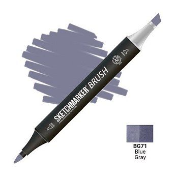 Маркер SKETCHMARKER Brush двухсторонний на спирт.основе BG71 Сине серый MPSMB-BG71