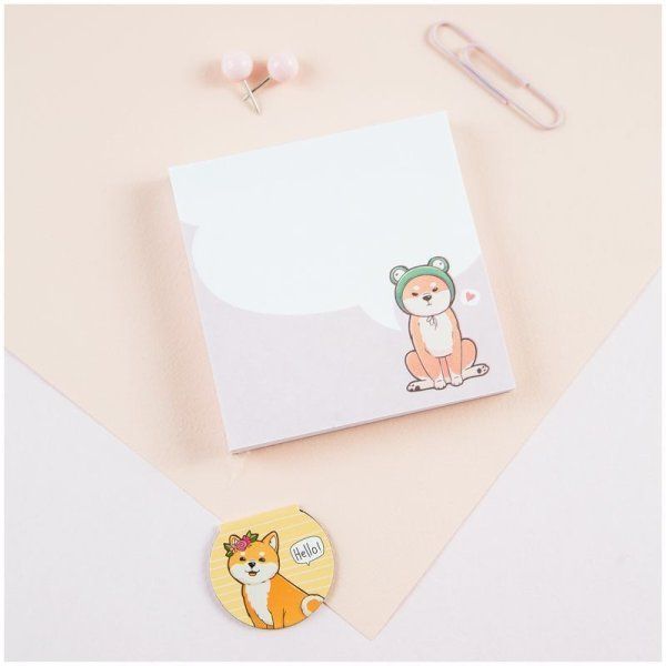 Блок для записей MESHU "Cute dog" 8.5 x 8.5 x 1.1 см 100л. на склейке RE-MS_46557