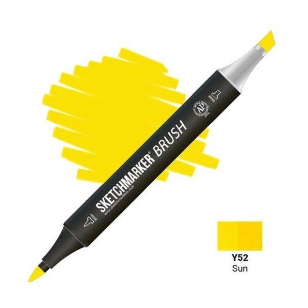 Маркер SKETCHMARKER Brush двухсторонний на спирт.основе Y52 Солнце MPSMB-Y52