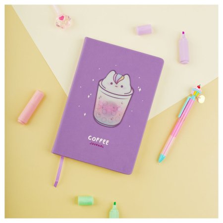 Ежедневник недатированный А5 136л. MESHU "Magic. Catffee house" кожзам, тон. блок, аппликация с анимированным изображением, закладка-ляссе RE-MS_53616