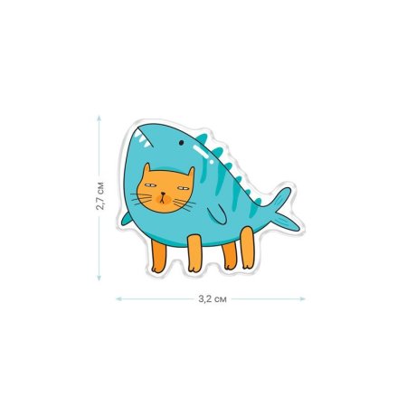 Значок акриловый MESHU "Juicy cats" 3.2 x 2.7 см, прямая УФ-печать RE-MS_47428