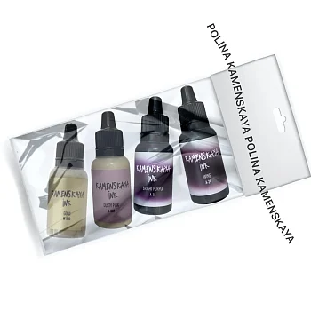 Сет спиртовых (алкогольных) чернил Kamenskaya Ink №1, 4 x 15 мл K-00-00000555