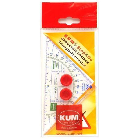 Треугольник-транспортир 16 см KUM 262 Stop & Go, прозрачная, с фиксацией положения KUM-2270319