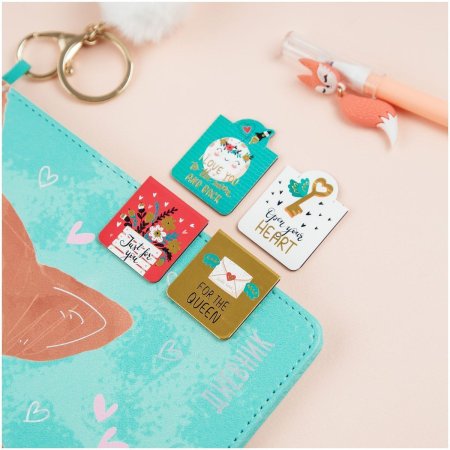 Закладки магнитные для книг 4 шт MESHU "Key to heart" RE-MS_46740