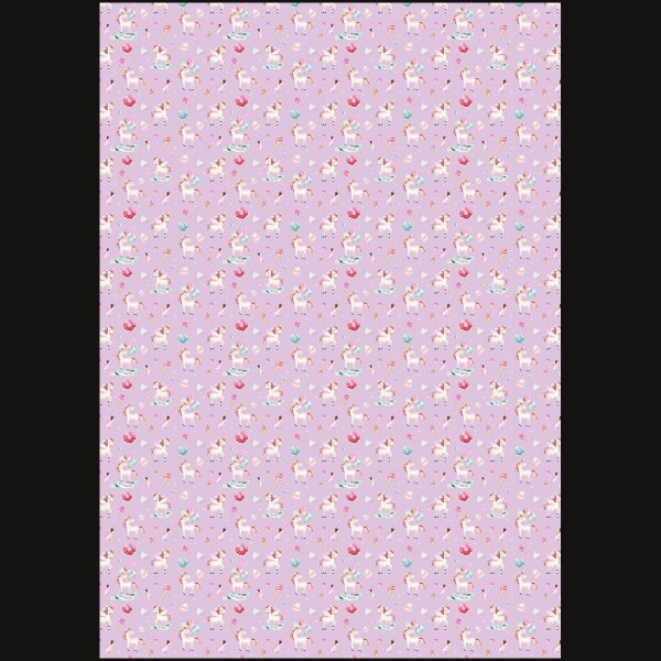 Упаковочная бумага глянцевая MESHU "Единорожки" 1л. 70 x 100 см 80 г/м2 RE-MS_53462_1