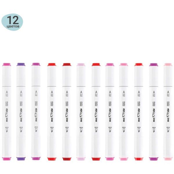 Набор маркеров для скетчинга MESHU 12 цв ягодные цвета RE-MS_38258