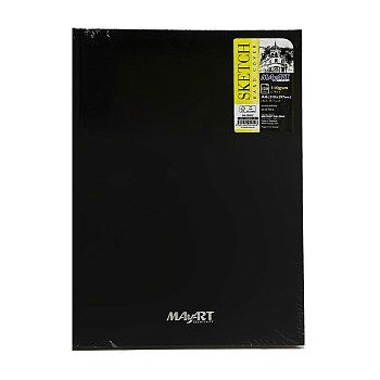 Скетчбук MayArt 110 г/м2 A4 297 x 210 мм 120 стр, экстрабелые листы, в твердом переплете MA00002