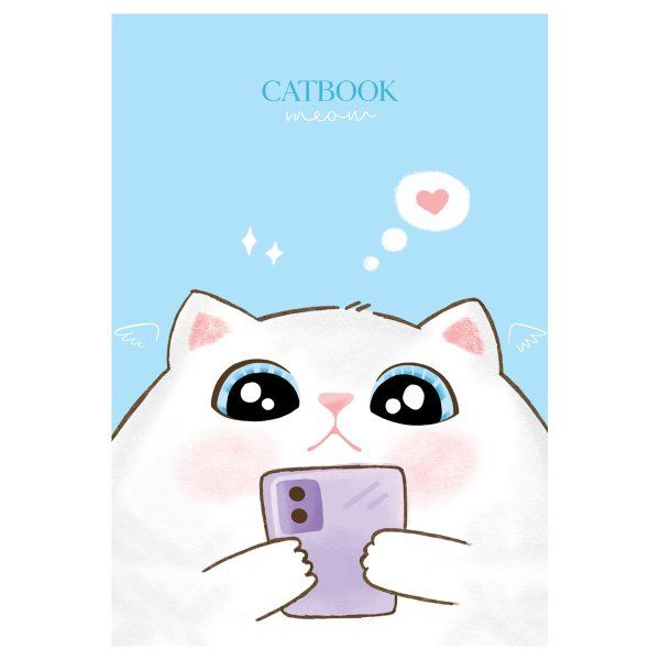 Блокнот А6 40л. MESHU "Cat book" на отрывной склейке, матовая ламинация, выборочный УФ-лак RE-MS_54397