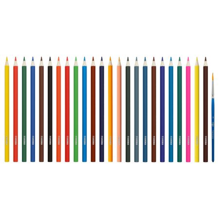 Карандаши акварельные ГАММА "Классические" 24 цв шестигранные, заточен, с кистью, картон, европодвес RE-221118_04_04