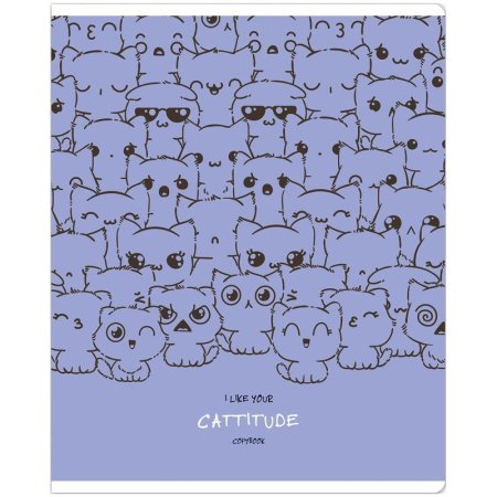 Тетрадь 48л. A5 клетка MESHU "Cat wave" матовая ламинация, выборочный УФ-лак RE-MS_43092