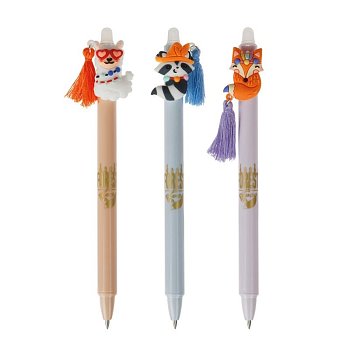 Ручка гелевая стираемая автоматическая MESHU "Fuzzies" синяя, 0.5 мм, корпус ассорти RE-MS_60911