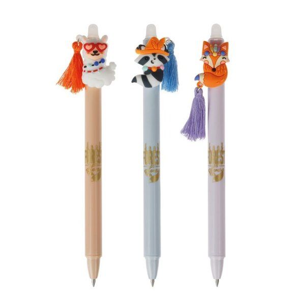 Ручка гелевая стираемая автоматическая MESHU "Fuzzies" синяя, 0.5 мм, корпус ассорти RE-MS_60911