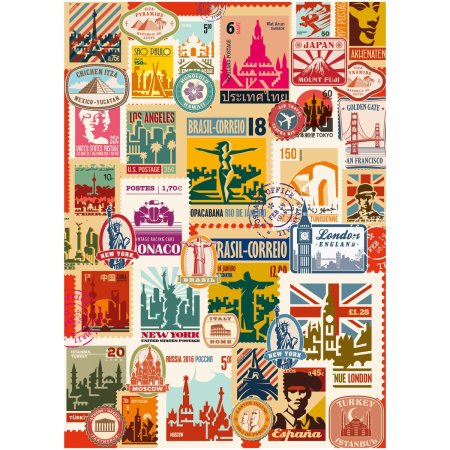 Пазл ТРИ СОВЫ 1000 "Марки" RE-ПК1000_54662