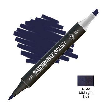 Маркер SKETCHMARKER Brush двухсторонний на спирт.основе B120 Полночный синий MPSMB-B120