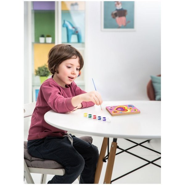 Набор для творчества 3D панно из дерева ТРИ СОВЫ "Сердечки" краски, кисть RE-3D_41944