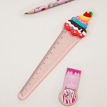 Линейка 12 см MESHU "Cake" с топпером, европодвес RE-MS_36856