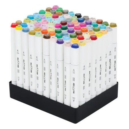 Набор двусторонних маркеров для скетчинга MESHU 80 цв основные цвета, чехол на молнии RE-MS_53448