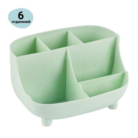 Настольная подставка MESHU 6 отделений, пластиковая, мятная RE-MS_46347