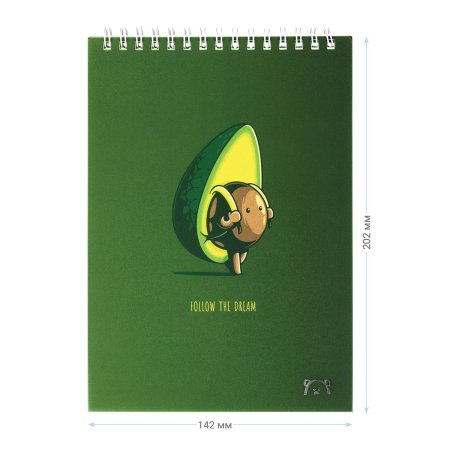 Блокнот А5 60л. на гребне MESHU "Avocadreams", пластиковая обложка RE-MS_48667