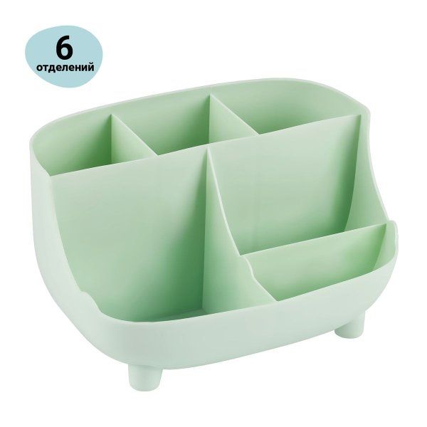 Настольная подставка MESHU 6 отделений, пластиковая, мятная RE-MS_46347
