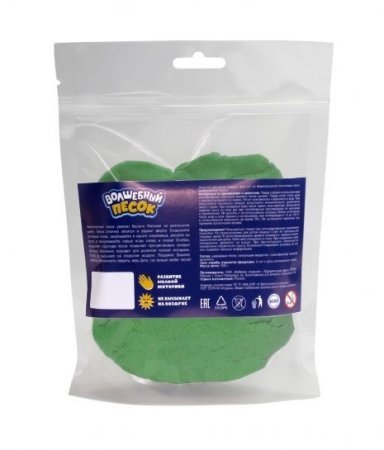 Кинетический песок ТМ Волшебный песок 700 г дойпак, зеленый AS-KPN2SL