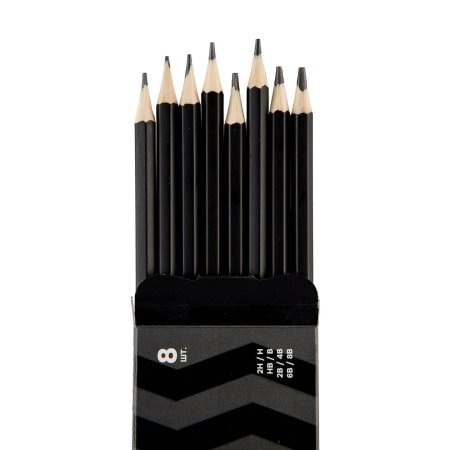 Набор чернографитных карандашей Стихия 8 шт в картонной упаковке MPST03007