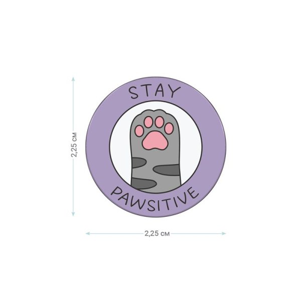 Значок акриловый MESHU "Say Meow" 2.25 x 2.25 см, прямая УФ-печать RE-MS_47438