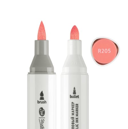 Маркер акриловый двусторонний СОНЕТ перо кисть/пуля 1 шт R205 розовый тёмный NP-273-R205