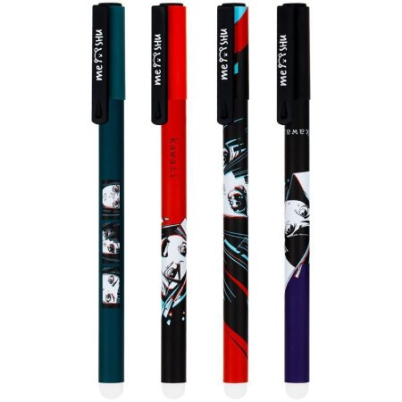 Ручка гелевая стираемая MESHU "Kawaii" синяя, 0.5 мм, корпус ассорти, софт-тач RE-MS_53943