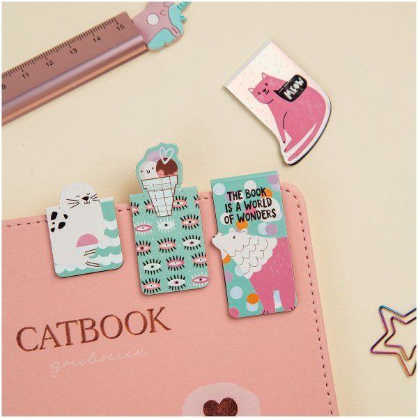 Закладки магнитные для книг 4 шт MESHU "Purple mood" RE-MS_46755