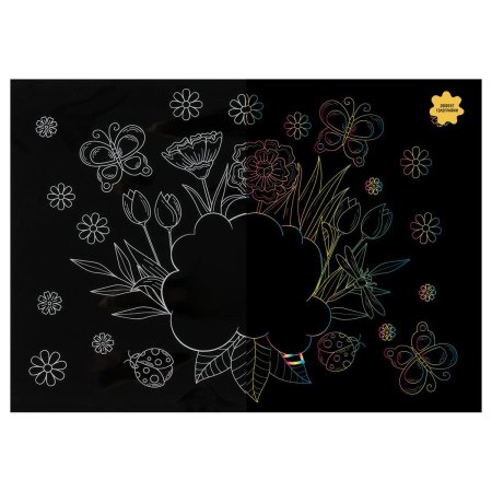 Гравюра с голографическим эффектом ТРИ СОВЫ А5 "Открытка. Цветы" RE-GA5_49957