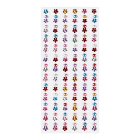 Наклейки акриловые MESHU "Bright flowers" 25 x 10 см, стразы, 150 накл, инд. уп. RE-MS_46773