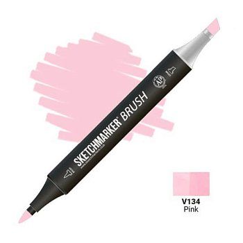 Маркер SKETCHMARKER Brush двухсторонний на спирт.основе V134 Розовый MPSMB-V134