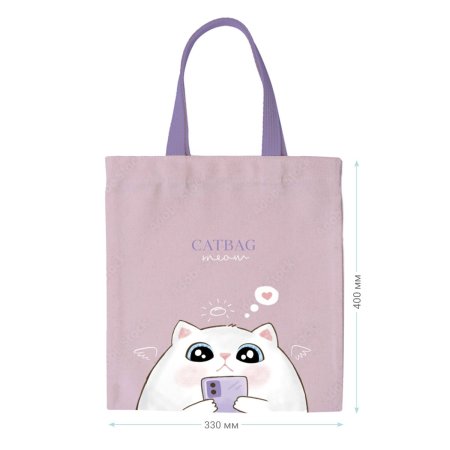 Сумка-шоппер MESHU "Catbag" 33 x 40 см, канвас RE-MS_50139