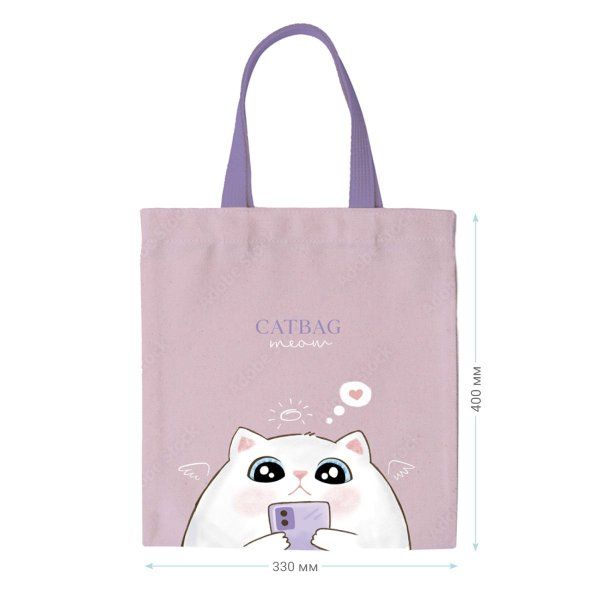 Сумка-шоппер MESHU "Catbag" 33 x 40 см, канвас RE-MS_50139