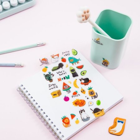 Наклейки гелевые MESHU "Jucy cats", 10*22см, 36 наклеек, инд. уп., европодвес RE-MS_42768