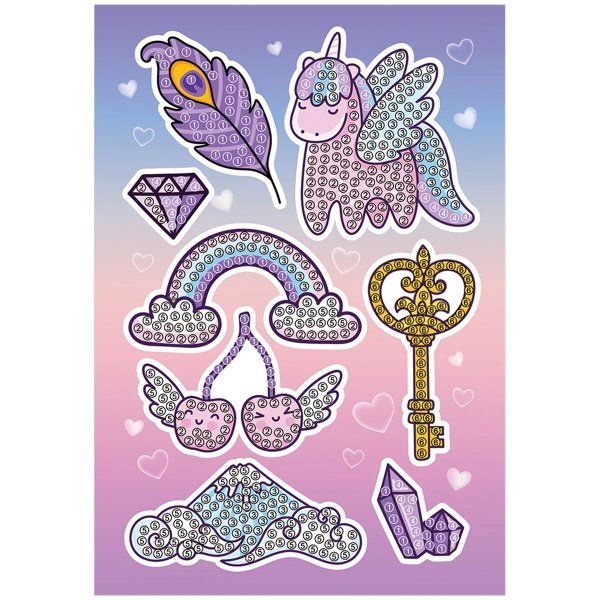 Алмазная мозаика, наклейки ТРИ СОВЫ "Магический единорог" пакет с европодвесом RE-АМН_48222