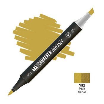 Маркер SKETCHMARKER Brush двухсторонний на спирт.основе Y82 Тусклая сепия MPSMB-Y82