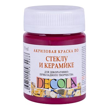 Краска акриловая по стеклу/керамике DECOLA банка 50 мл, 334 Розовая темная NP-4028334
