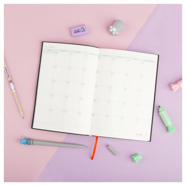 Ежедневник недатированный А5 136л. MESHU "Сat walk. Cattorini island" кожзам, тон. блок, резинка-фиксатор с аппликацией, закладка-ляссе RE-MS_53622