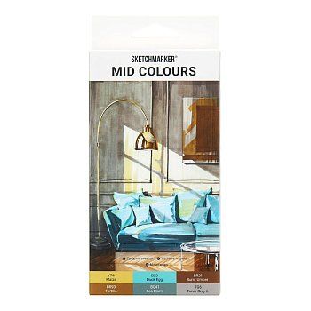 Набор маркеров SKETCHMARKER Midcolor 6 шт + коробка MPSM-6MID