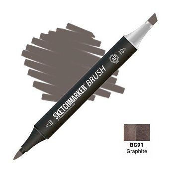 Маркер SKETCHMARKER Brush двухсторонний на спирт.основе BG91 Графит MPSMB-BG91