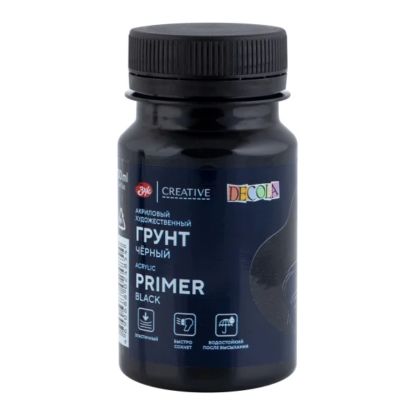 Грунт акриловый художественный DECOLA банка 100 мл, Черный NP-5827922