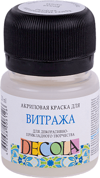 Краска акриловая для витража DECOLA банка 20 мл, 104 Белая NP-4226104