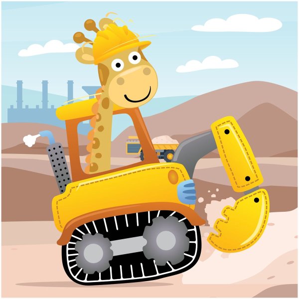 Пазл ТРИ СОВЫ 16 maxi "Жираф-строитель" RE-ПК16М_54505