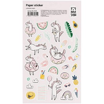 Наклейки бумажные MESHU "Unicorn rest" 12 x 21 см RE-MS_41645